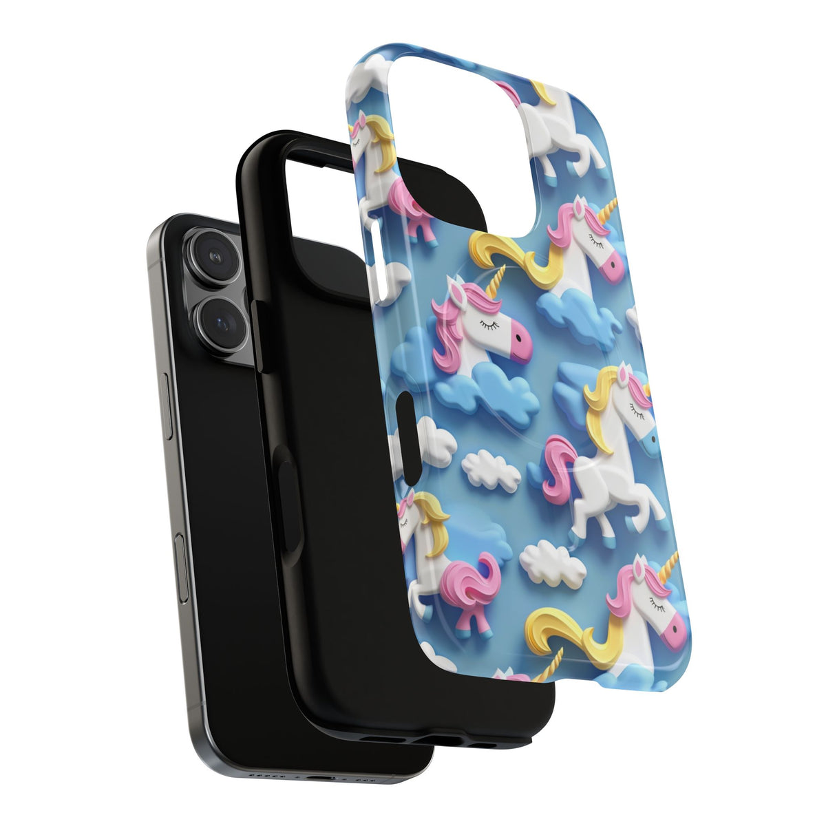 Whimsical Unicorn Blue Phone Case -Tough Magnetic iPhone Cover