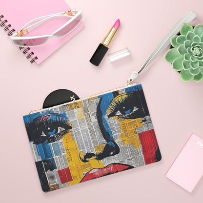 Retro Pop Culture Woman 17 Artistic Clutch Bag