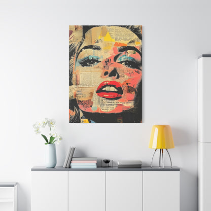 Canvas Wall Art Print, Retro Pop Culture Women 3 - Modern Home Decor, Wall Art, Gift for Art Lovers, Pop Art, Unique Gift for Her