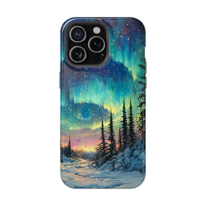 Aurora Borealis Impact-Resistant Phone Case - Durable Protection with Stunning Northern Lights Design