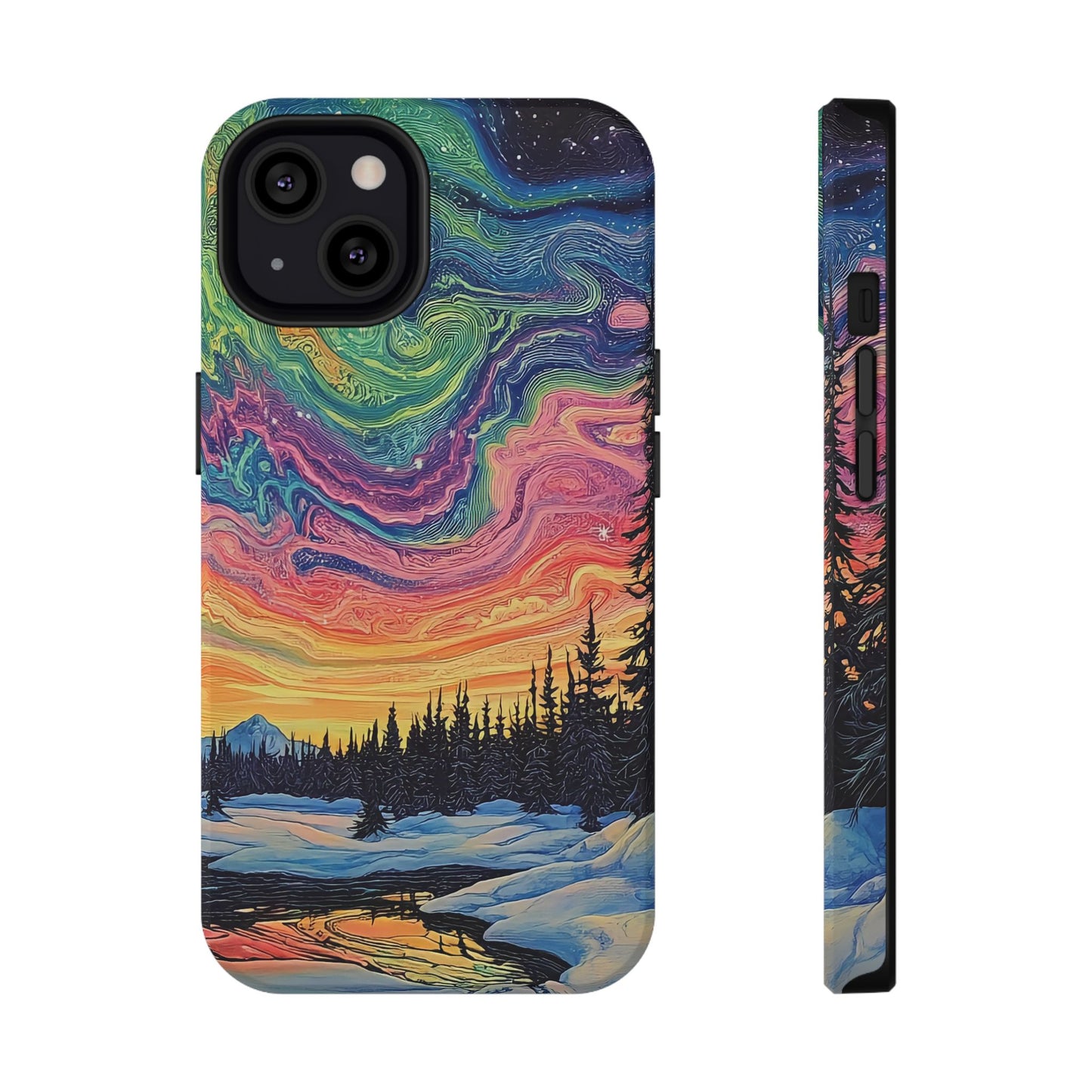 Nature-Inspired Impact-Resistant Phone Case - Vibrant Galaxy Sky Design