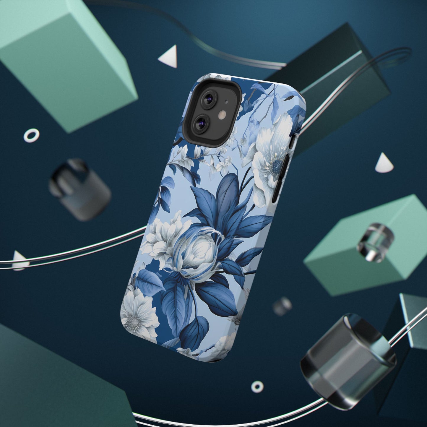 Elegant Blue Floral Phone Case