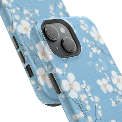 Powder Blue Floral Impact-Resistant Phone Case