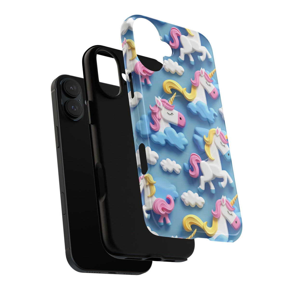 Whimsical Unicorn Blue Phone Case -Tough Magnetic iPhone Cover