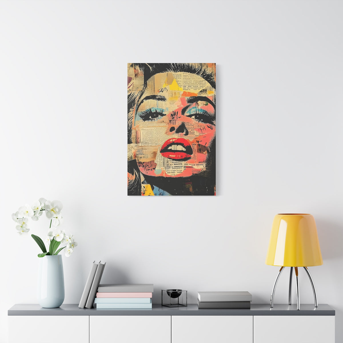 Canvas Wall Art Print, Retro Pop Culture Women 3 - Modern Home Decor, Wall Art, Gift for Art Lovers, Pop Art, Unique Gift for Her