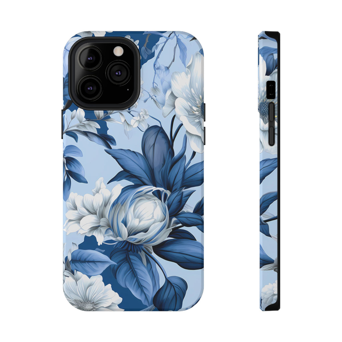 Elegant Blue Floral Phone Case