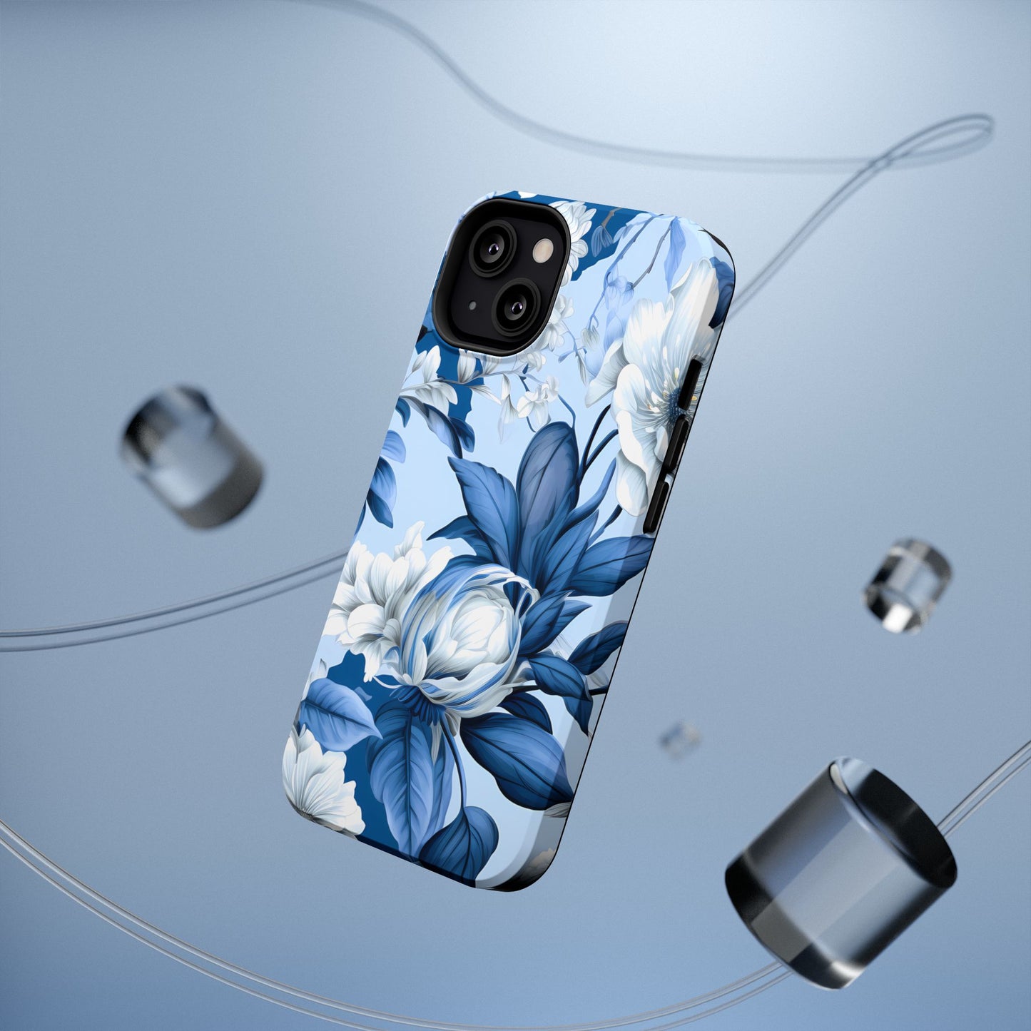 Elegant Blue Floral Phone Case
