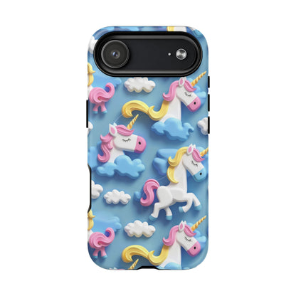 Whimsical Unicorn Blue Phone Case -Tough Magnetic iPhone Cover