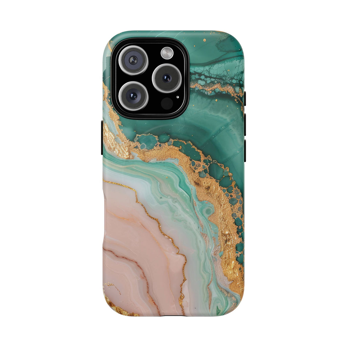 Green and Gold Marble phone case -Tough Magnetic iPhone Case