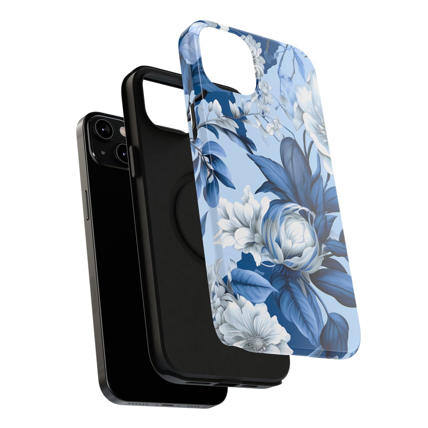 Elegant Blue Floral Phone Case