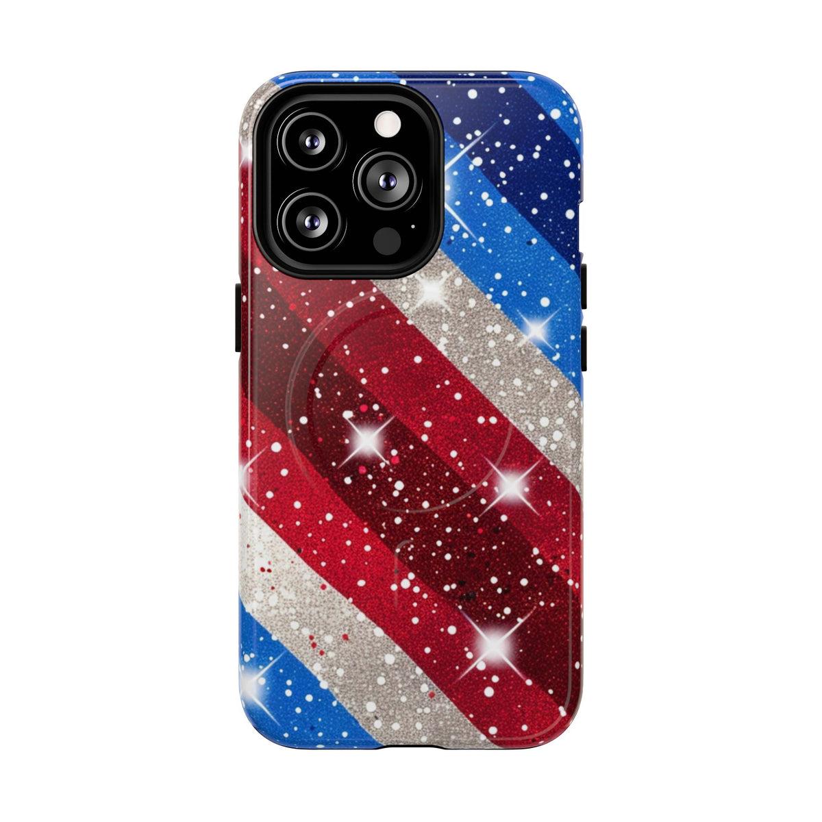 Glittery Patriotic Phone Case -Tough Magnetic iPhone Cover