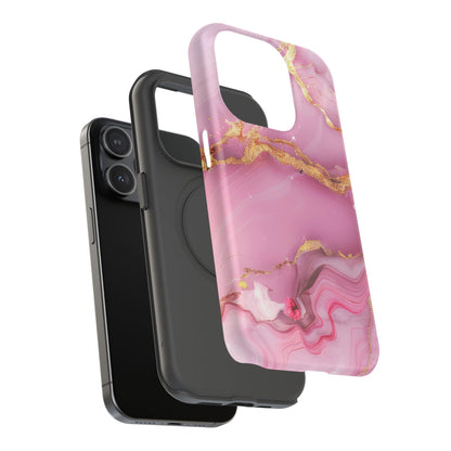 Elegant Marble Phone Case - Pink & Gold