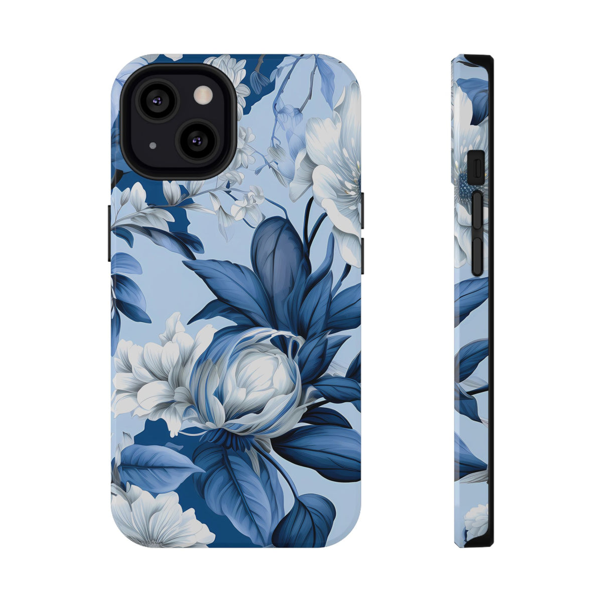 Elegant Blue Floral Phone Case