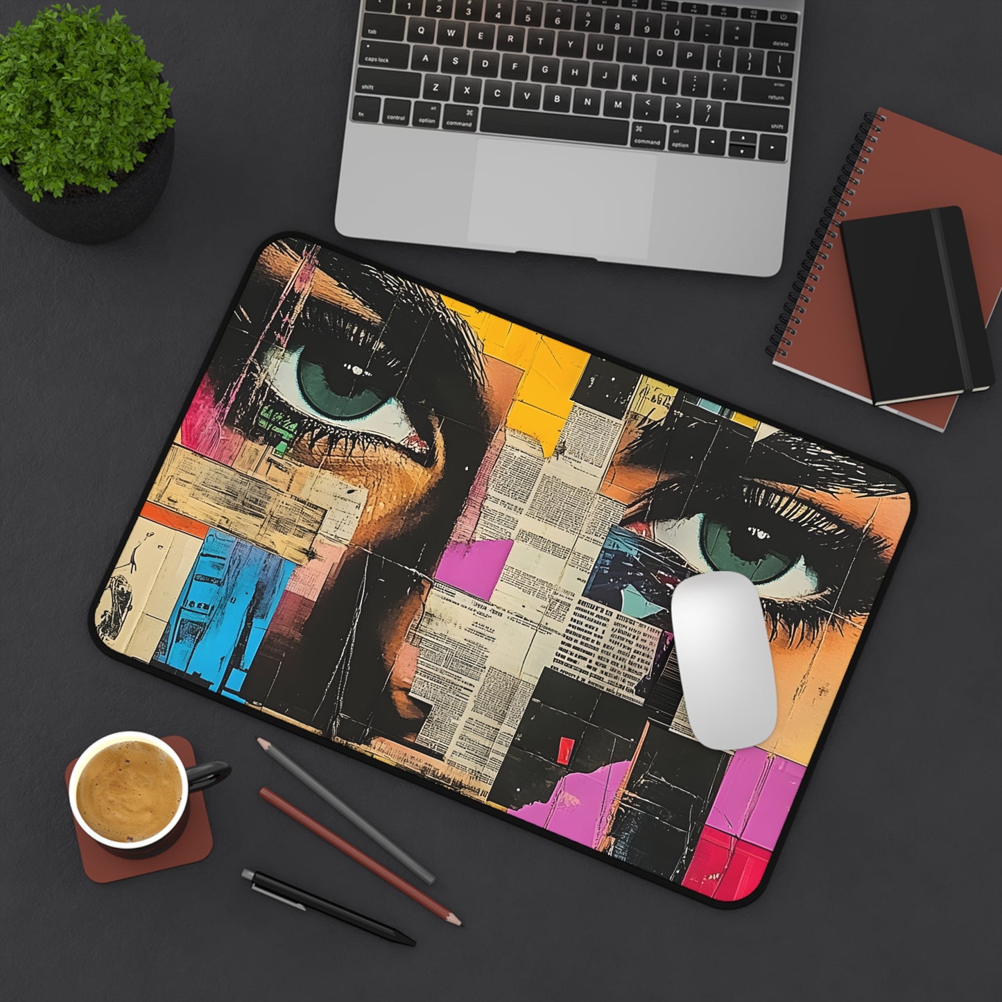 Pop Art Desk Mat — Retro Newspaper Pop Art Mouse Pad 6