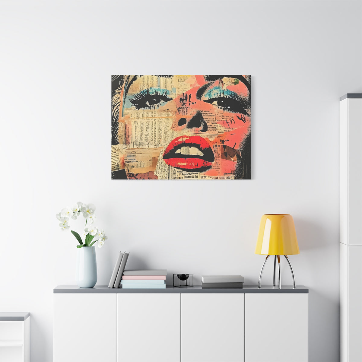 Canvas Wall Art Print, Retro Pop Culture Women 3 - Modern Home Decor, Wall Art, Gift for Art Lovers, Pop Art, Unique Gift for Her