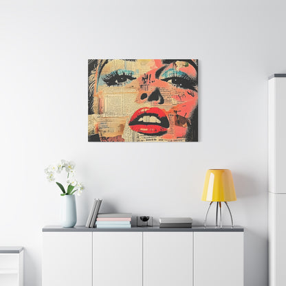Canvas Wall Art Print, Retro Pop Culture Women 3 - Modern Home Decor, Wall Art, Gift for Art Lovers, Pop Art, Unique Gift for Her