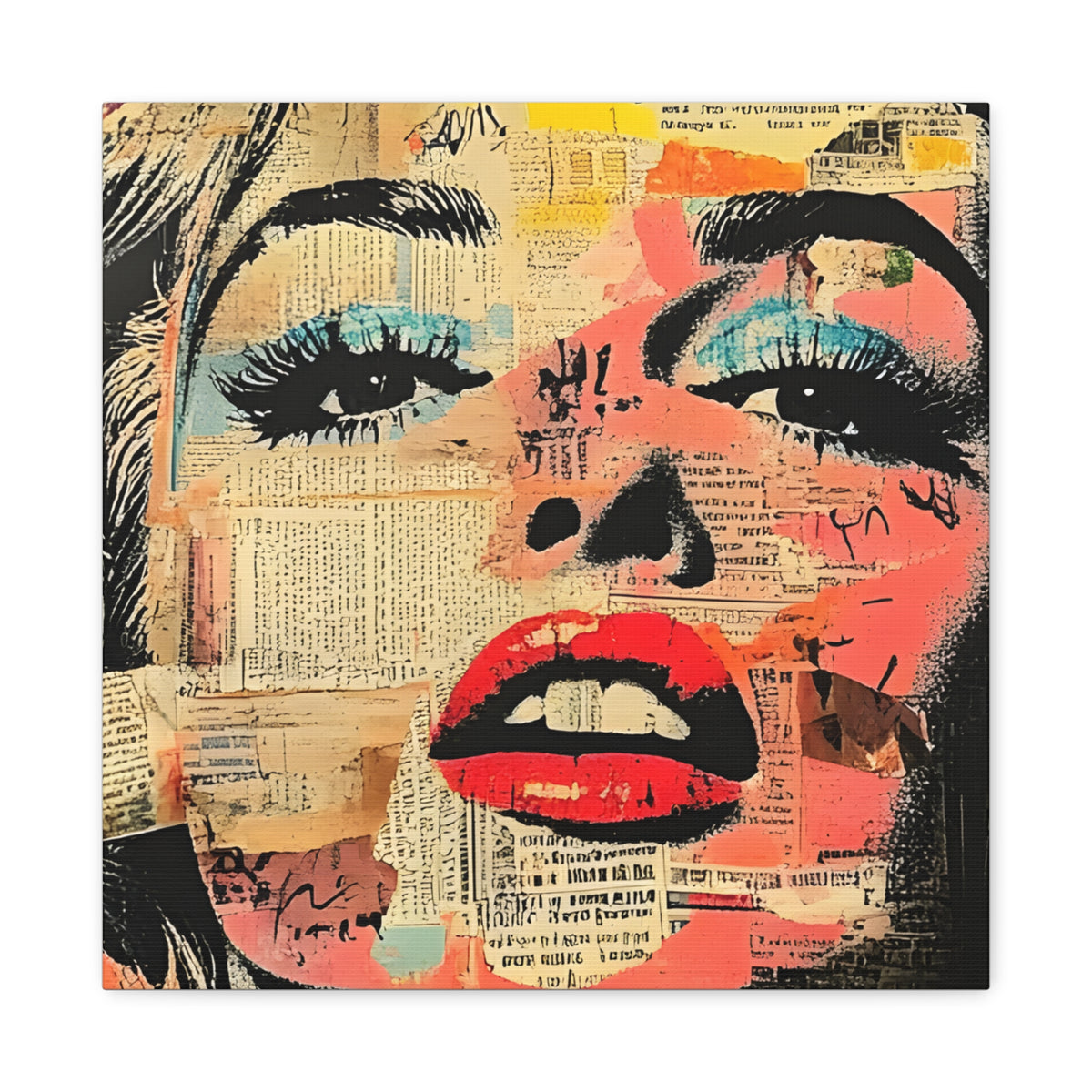 Canvas Wall Art Print, Retro Pop Culture Women 3 - Modern Home Decor, Wall Art, Gift for Art Lovers, Pop Art, Unique Gift for Her