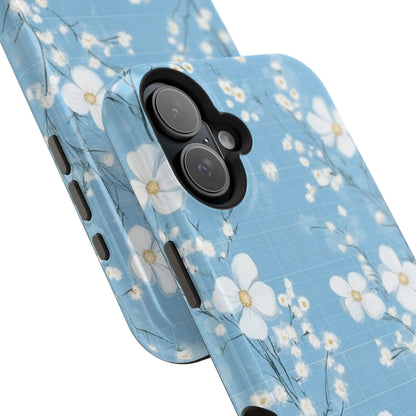 Powder Blue Floral Impact-Resistant Phone Case