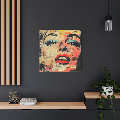 Canvas Wall Art Print, Retro Pop Culture Women 3 - Modern Home Decor, Wall Art, Gift for Art Lovers, Pop Art, Unique Gift for Her