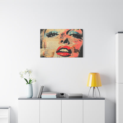 Canvas Wall Art Print, Retro Pop Culture Women 3 - Modern Home Decor, Wall Art, Gift for Art Lovers, Pop Art, Unique Gift for Her