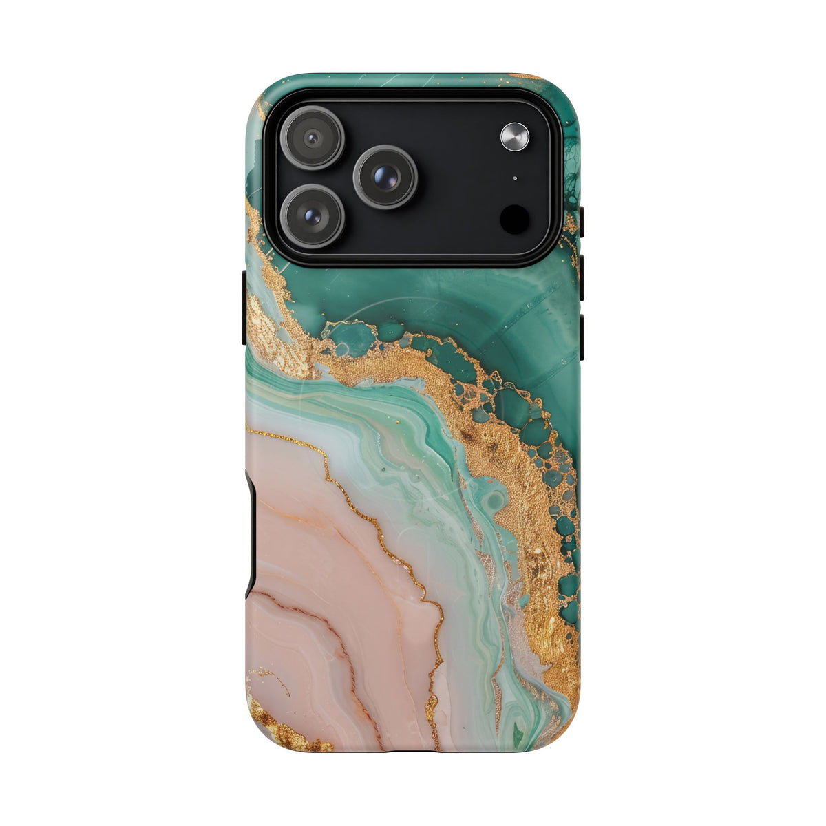 Green and Gold Marble phone case -Tough Magnetic iPhone Case