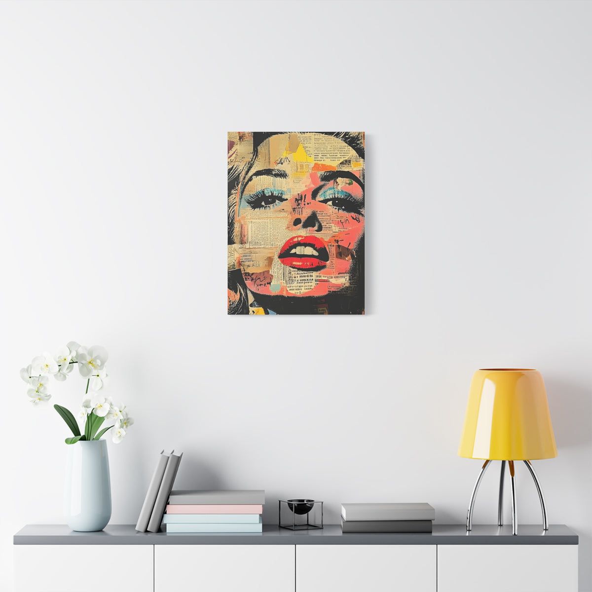 Canvas Wall Art Print, Retro Pop Culture Women 3 - Modern Home Decor, Wall Art, Gift for Art Lovers, Pop Art, Unique Gift for Her