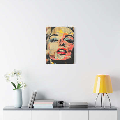 Canvas Wall Art Print, Retro Pop Culture Women 3 - Modern Home Decor, Wall Art, Gift for Art Lovers, Pop Art, Unique Gift for Her