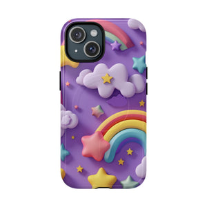 Colorful Cloud & Star Phone Case -Tough Magnetic iPhone Cover