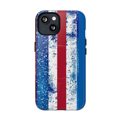 Patriotic Stripes Phone Case | Bold American Flag Design -Tough Magnetic iPhone Cover