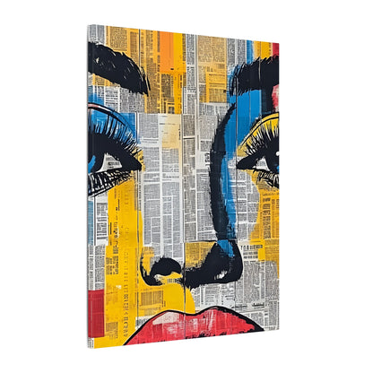 Canvas Wall Art - Retro Pop Culture Woman 2 Colorful Abstract Portrait