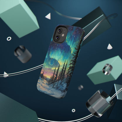Aurora Borealis Impact-Resistant Phone Case - Durable Protection with Stunning Northern Lights Design