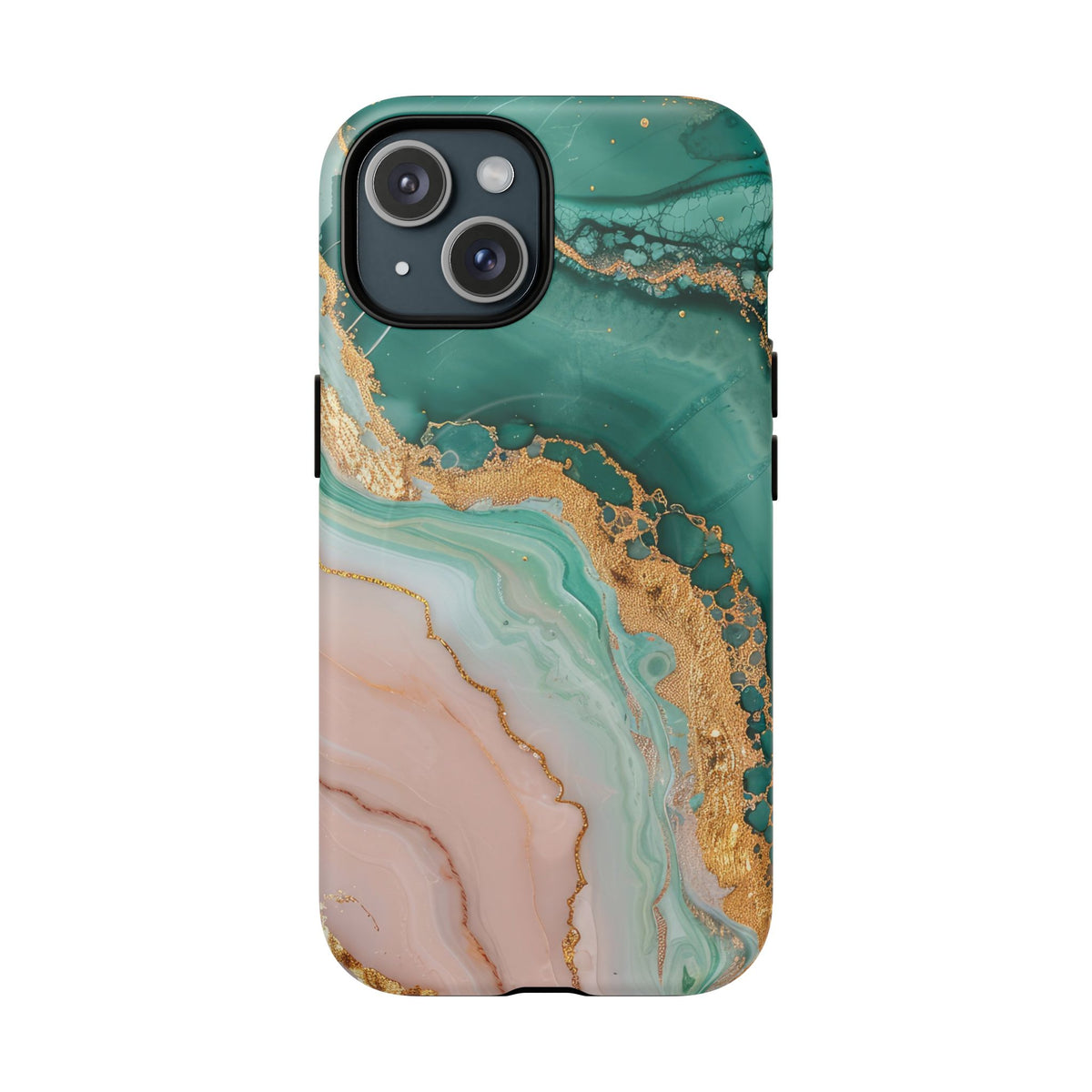 Green and Gold Marble phone case -Tough Magnetic iPhone Case
