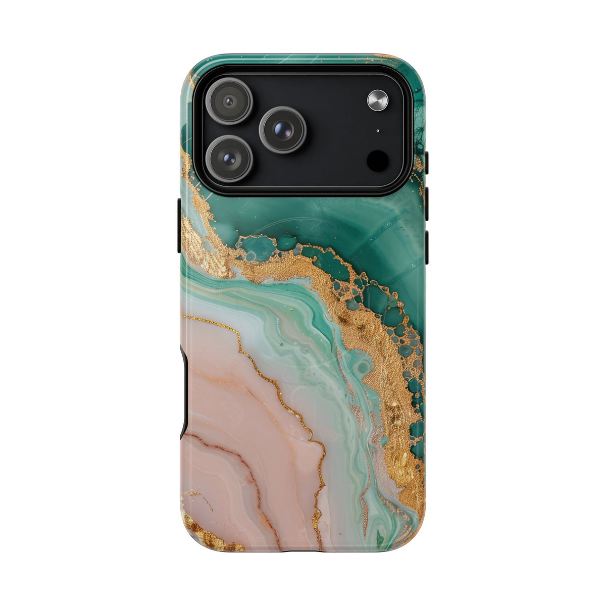 Green and Gold Marble phone case -Tough Magnetic iPhone Case