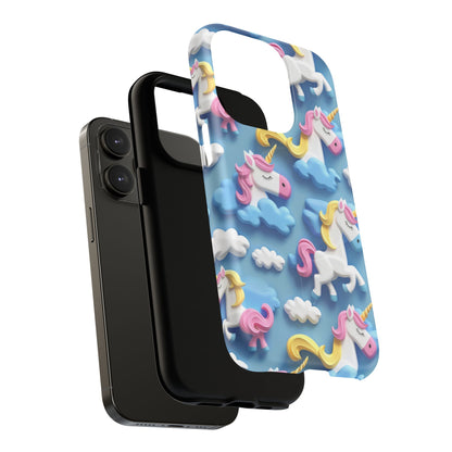 Whimsical Unicorn Blue Phone Case -Tough Magnetic iPhone Cover