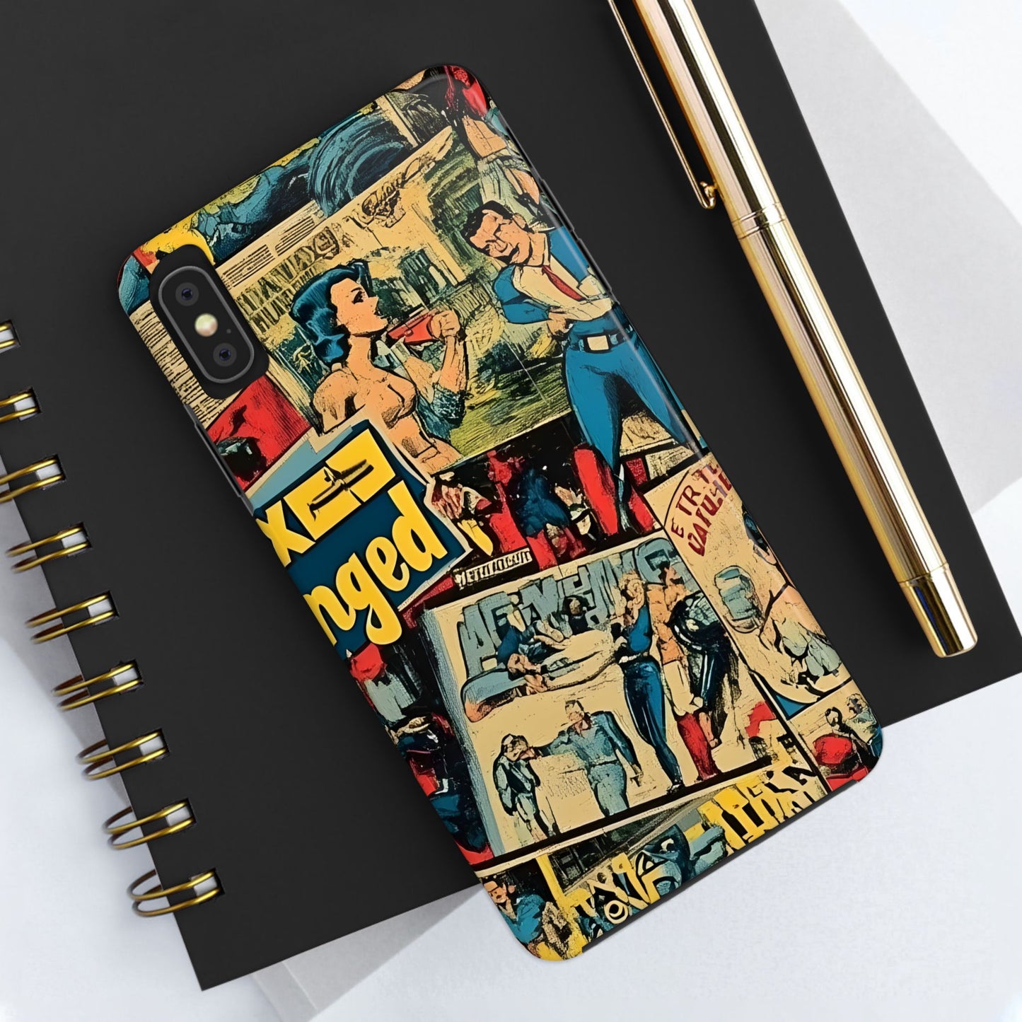 Vintage Comic - Tough Phone Cases, Superhero Phone Covers