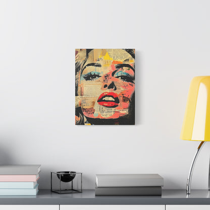 Canvas Wall Art Print, Retro Pop Culture Women 3 - Modern Home Decor, Wall Art, Gift for Art Lovers, Pop Art, Unique Gift for Her