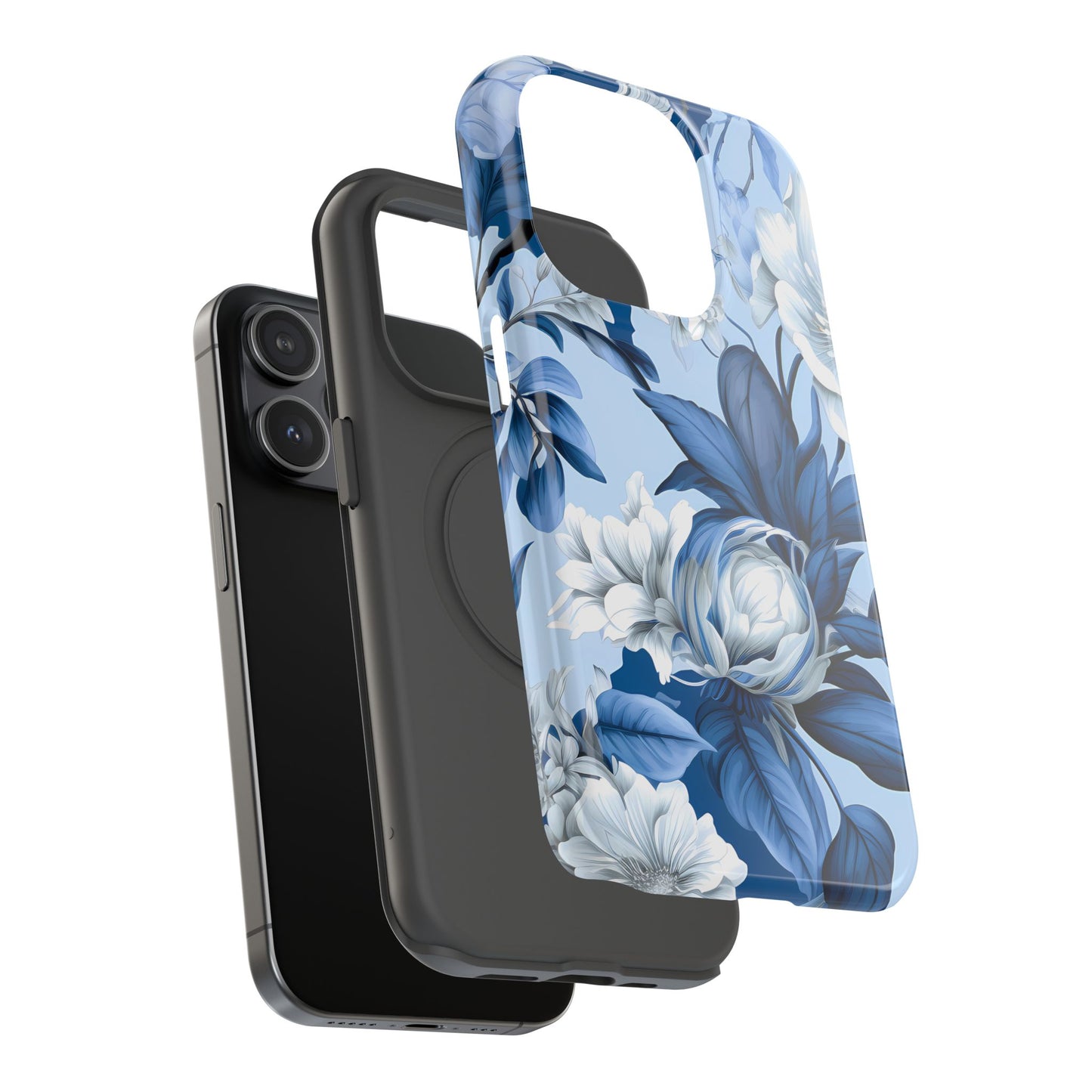 Elegant Blue Floral Phone Case