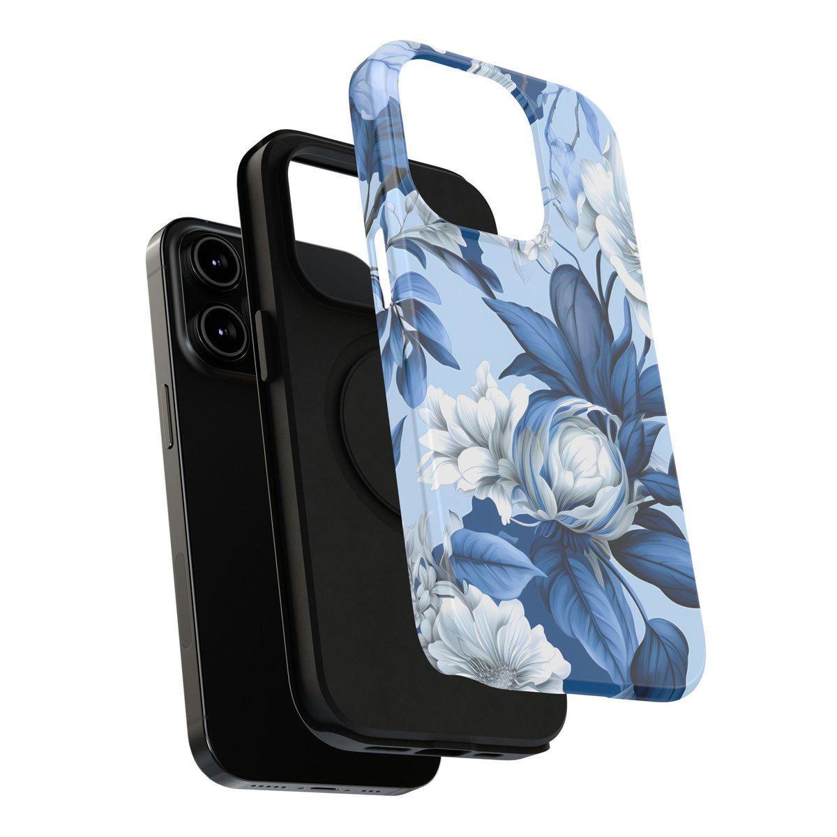 Elegant Blue Floral Phone Case
