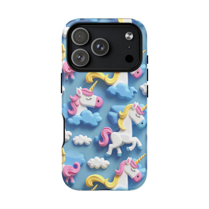 Whimsical Unicorn Blue Phone Case -Tough Magnetic iPhone Cover