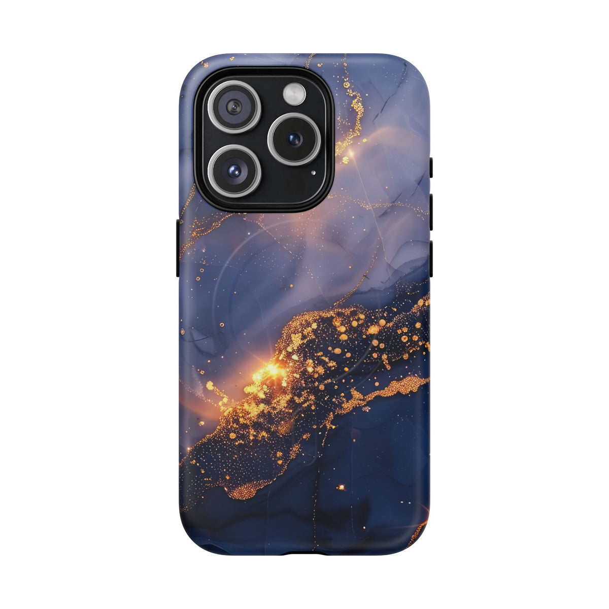 Black and Gold Marble phone case -Tough Magnetic iPhone Case