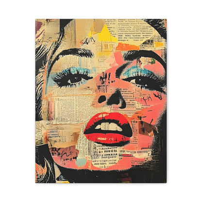 Canvas Wall Art Print, Retro Pop Culture Women 3 - Modern Home Decor, Wall Art, Gift for Art Lovers, Pop Art, Unique Gift for Her
