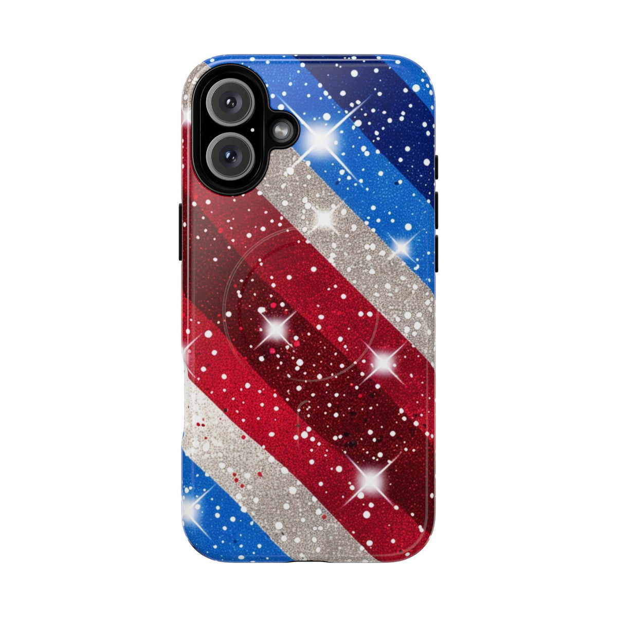Glittery Patriotic Phone Case -Tough Magnetic iPhone Cover