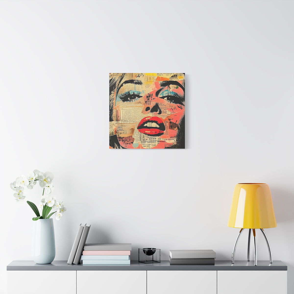 Canvas Wall Art Print, Retro Pop Culture Women 3 - Modern Home Decor, Wall Art, Gift for Art Lovers, Pop Art, Unique Gift for Her