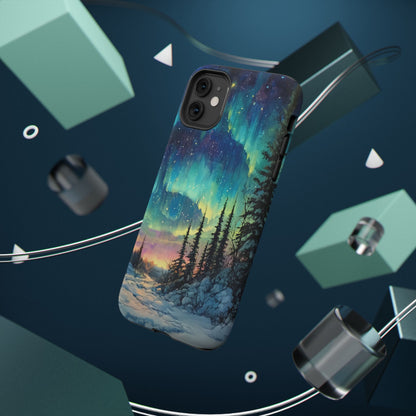 Aurora Borealis Impact-Resistant Phone Case - Durable Protection with Stunning Northern Lights Design
