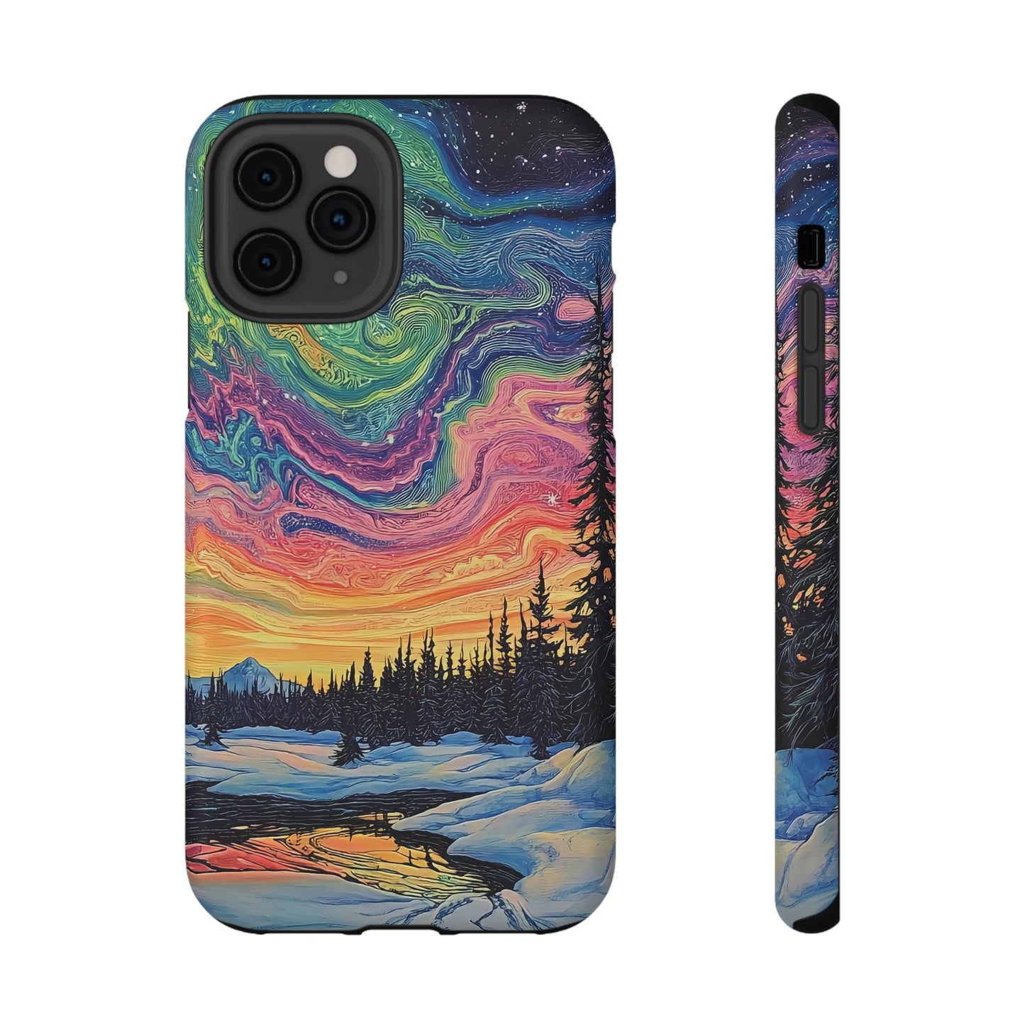 Nature-Inspired Impact-Resistant Phone Case - Vibrant Galaxy Sky Design