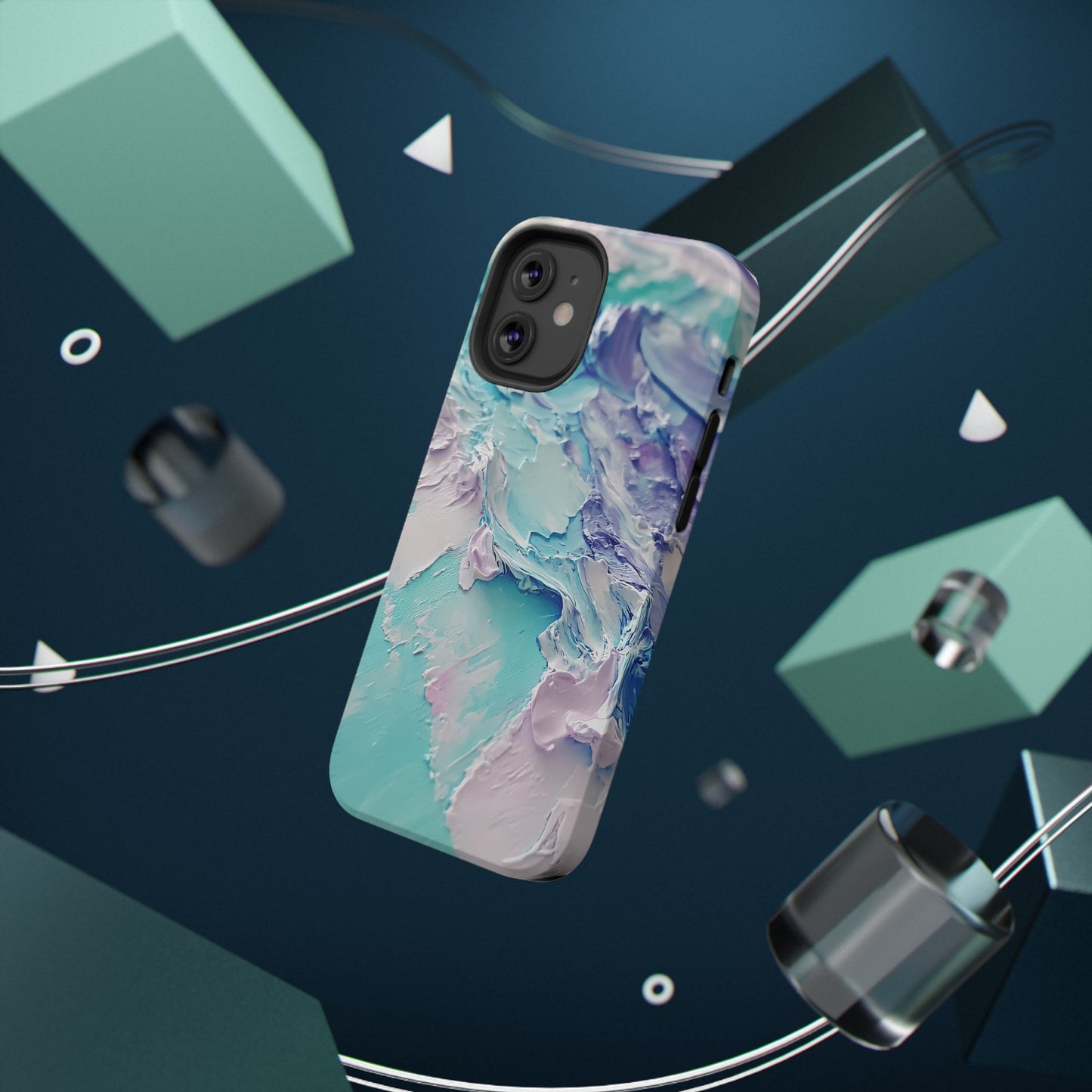 Aqua Abstract Impact-Resistant Phone Case