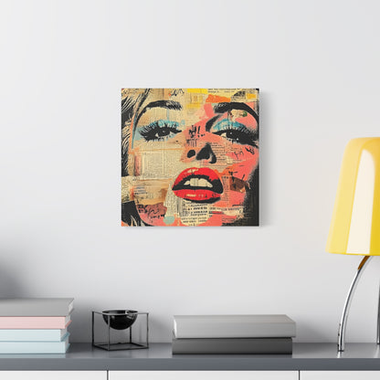 Canvas Wall Art Print, Retro Pop Culture Women 3 - Modern Home Decor, Wall Art, Gift for Art Lovers, Pop Art, Unique Gift for Her
