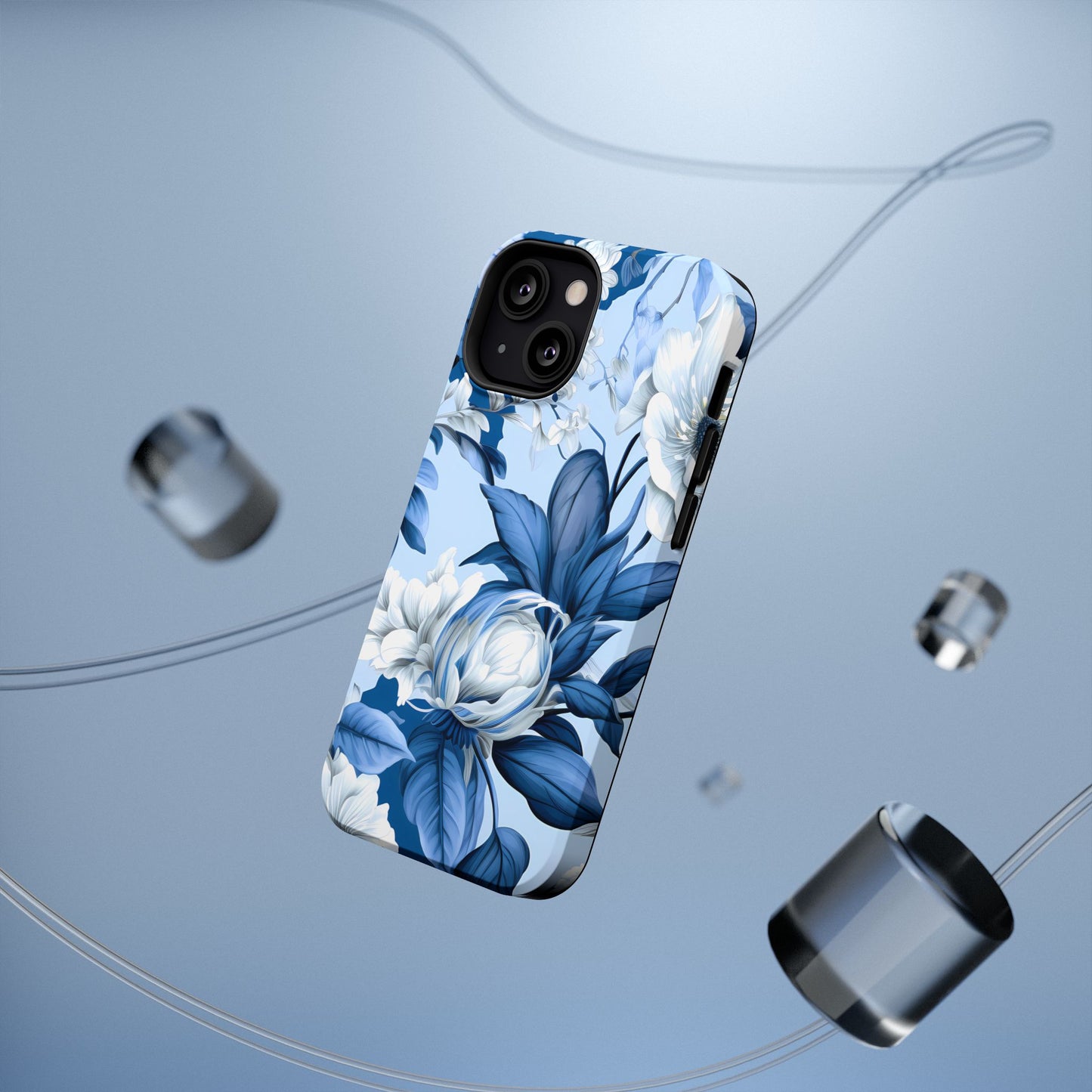 Elegant Blue Floral Phone Case