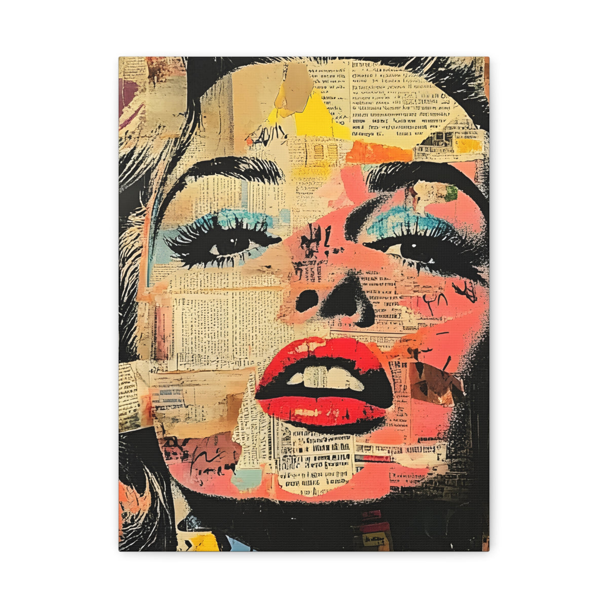 Canvas Wall Art Print, Retro Pop Culture Women 3 - Modern Home Decor, Wall Art, Gift for Art Lovers, Pop Art, Unique Gift for Her