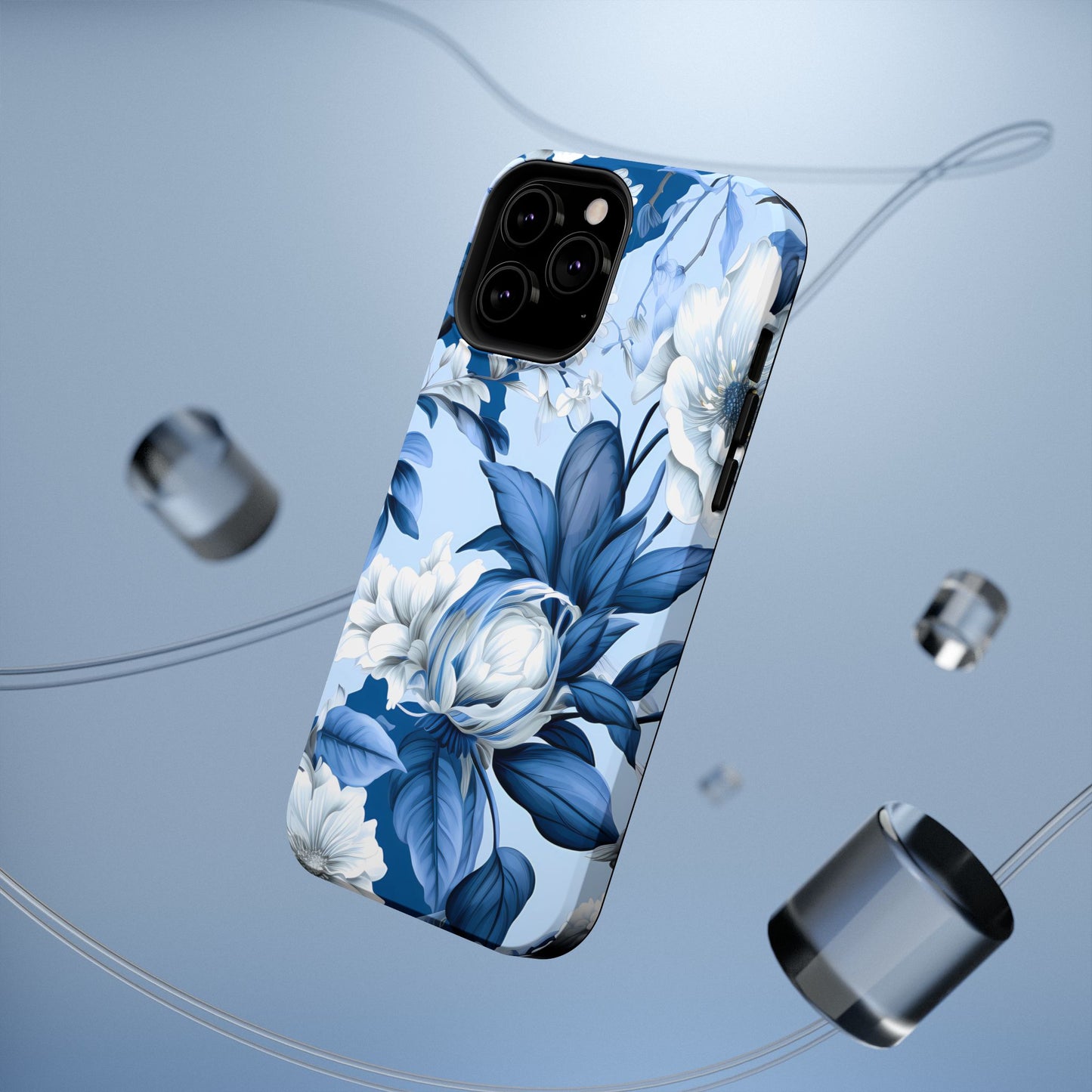 Elegant Blue Floral Phone Case